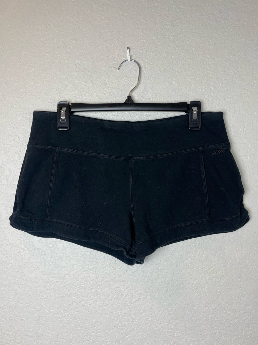 Avia Black Women's Training Shorts with Wide Waistband Size L